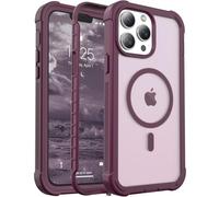 jaroco for iPhone 13 Pro Max case, [Compatible with MagSafe][Military Grade Drop Protection][Heavy Duty Protection][Non-Slip][Shockproof] 2-Layer Durable Bumper Phone Case 6.7''-Wine Red