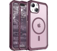 jaroco Magnetic for iPhone 13 Case, [Compatible with MagSafe][Military Grade Drop Protection][Heavy Duty Protection][Non-Slip][Shockproof] 2-Layer Durable Bumper Phone Case 6.1''-Wine Red