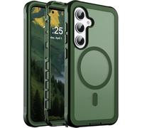 jaroco Magnetic for Samsung Galaxy S25 Case case, [Compatible with MagSafe][Military Grade Drop Protection][Heavy Duty Protection][Non-Slip][Shockproof] 2-Layer Bumper Phone Case 6.2"-Army Green