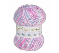 Jarol New Arrrival Baby Random Double Knit/DK Knitting & Crochet Yarn. Baby Yarn Available in a Selection of Variegated Shades, 100% Acrylic, 600 Metres, 200g Balls, Pack of 3, Sorbet