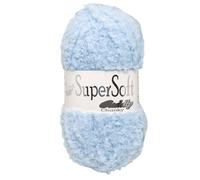 Jarol Super Soft Cuddly Chunky Knitting & Crochet Yarn. Baby Yarn Available in a Selection of Pastel, Neutral & Multicoloured Shades, 100% Polyester, 135 Metres, 100g Balls, Single Ball, Blue