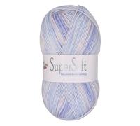 Jarol Supersoft Baby Swirl DK Knitting & Crochet Yarn, Great Value Baby Yarn Available in Multicoloured Pastel Shades, 55% Nylon & 45% Acrylic, 330 Metres, 100g Balls, Single Ball, Blue Swirl