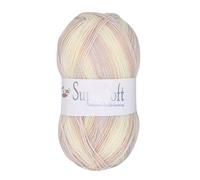 Jarol Supersoft Baby Swirl DK Knitting & Crochet Yarn, Great Value Baby Yarn Available in Multicoloured Pastel Shades, 55% Nylon & 45% Acrylic, 330 Metres, 100g Balls, Single Ball, Cookie Swirl