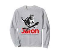 JARON - Cute Boy Name with cool with cool Cat & Skateboard Sweatshirt