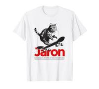 JARON - Cute Boy Name with cool with cool Cat & Skateboard T-Shirt
