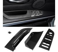 Jaronx Compatible with BMW 3 Series E90/E91 Driver Side Door Handle 2004-2007, Snap-in Door Pull Handle Cover Window Switch Panel for BMW 318i,320i,325i,328i,330i,335i(14.76inch)-Carbon Fiber Pattern