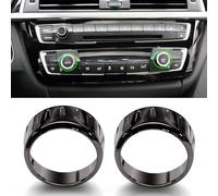 Jaronx Compatible with BMW Climate AC Knob Ring Covers for 1'F20 F21, 2'F22 F23, 3'F30 F31, 4'F32 F33 F36, X1 F48, X2 F39, Air Conditioning Automatic Climate Control Knob Ring for BMW (Gun-Finish)