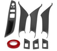 Jaronx Compatible with BMW Door Handle Covers Snap-on/Sticky-on 5 Series 520 525 528 530 535 F10/F11 2010-2016,7PCS Driver Side Window Switch Panel+Passenger Door Handle+Window Switch Covers (Black)