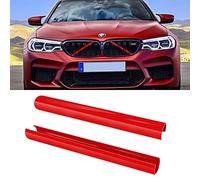 Jaronx Compatible with BMW Grill Inserts Trims for 1 2 3 4 5 6 7 Series, F20 F22 F30 F32 G30 G32 G11 G12, Compatible with BMW V Brace Wrap Covers Red Grill Stripes Grille Inserts Stripes Wrap (Red)