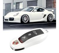 Jaronx Compatible with Porsche Key Fob Cover, Key Cover Compatible with Porsche Cayenne Panamera Macan Cayman 911 (Pearl White)