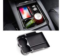 Jaronx Compatible with Tesla Model S/Model X Center Console Storage Box, Insert Organizer Tray+Cup Holder (Compatible with Tesla Model S/X 2021-2016)-Upgraded Accessories Compatible with Tesla X/S