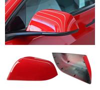 Jaronx - Driver Side Mirror Cover Compatible with Tesla Model 3 2017-2024, Red, Left, Direct Install, Acrylonitrile Butadiene Styrene, Vehicle Specific Fit