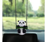 JARPSIRY Cute Swinging Panda Car Hanging Ornament, Rear View Mirror Hanging Accessories, Car Hanging Animal Pendant Charm Decoration, Car Interior Accessories