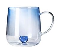 JARPSIRY Novelty Borosilicate Glass Coffee Mug, 3D Love Heart Inside Tea Cup 13.5oz, Romantic Gift for Him or Her Birthday, Valentines Day, Anniversary, Wedding