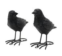 JARPSIRY Set of 2 Garden Crow Statues Outdoor Decor for Tree, Resin Bird Figurines Tree Hugger Sculpture Fake Black Raven Decoy Halloween Decoration for Patio Yard, Deck, Fence Ornaments