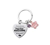 JARRIZON Stainless Steel Inspirational Heart Keychain - “You’re Awesome” Engraved Reminder Charm with Gift Box, Meaningful Gift for Family, Friends & Anyone Special