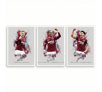 Jarrod Bowen West Ham United Signed Photo Poster A4/A3 Print Picture Display Framed Autograph Memorabilia for Football Fans Gift England ((A4 Unframed) Bowen Summerville Fernandes)