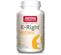 Jarrow Formulas, K-Right Vitamin K Complex, Depot, with Vitamin D3, Vitamin K1, MK-4 and MK-7, 60 Softgels, Gluten Free, SOYA Free, Non-GMO