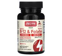 Jarrow Formulas, Methyl B-12 & Methyl Folate, 5000 mcg Cherry x 60 Chew