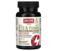 Jarrow Formulas, Methyl B-12 & Methyl Folate, Lemon Flavor, 1000 mcg / 400 mcg,