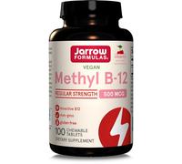 Jarrow Formulas, Methyl B12, 500mcg, Cherry Flavour, 100 Chewable Vegan Tablets, Gluten Free, Vegetarian, Soy Free, GMO Free