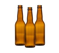 Jars and Bottles Glass Beer Bottle 330ml | Amber/Brown | Craft Brewing Bottle | Perfect for Homebrewing | Beers, Ales, IPA’s & cider | JB (100, Gold)