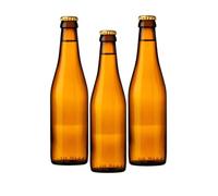 Jars and Bottles Glass Beer Bottle 330ml | Amber/Brown | Craft Brewing Bottle | Perfect for Homebrewing | Beers | J&b (100)