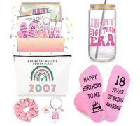 Jars Nova 18th Birthday Gifts for Girls -16oz Glass Cups with Lids and Straws forWomen Best Friend Sister Gift (18th Birthday Gift)