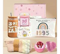 Jars Nova 30th Birthday Personalised Gifts for Her, Luxury 30 & Fabulous Birthday Pamper Hamper, Spa Gift Set for Women with 16oz Glass Can, Scented Candle, Bath Bombs & Socks - Self Care Gifts