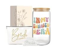 Jars Nova Engagement Gifts｜Unique Engage Gift for Couples｜Bride-to-Be Essentials with Cola Cup, Makeup Pouch & Claw Clip｜Set for Wife Celebration(Engaged)