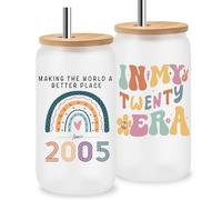 Jars Nova Meaningful 20th Birthday Gift for Girls - 20th Birthday Gifts for Her- 16oz Iced Coffee Cup with Inspirational Quote & Reusable Straw