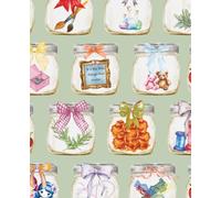 Jars of Tiny Things With Bows Glass Jar Notebook 7.5 x 9.5 Wide Rule 120 Page Notebook Aesthetic Notebook Magical Writing School Work