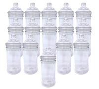 Jars2u Retro Plastic 15 x 500ml Small Tall Storage Jar with Victorian Bobble Screw Lid