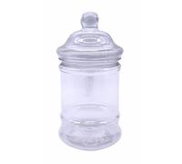 Jars2u Retro Plastic 50 x 380ml Small Round Storage Jar with Victorian Bobble Screw Lid