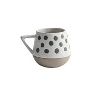 Jarsense 12oz Handcrafted Rustic Ceramic Coffee Mug - Japanese-Inspired Pottery Cup, Dot Round Design, Dishwasher & Microwave Safe