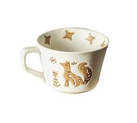 Jarsense 12oz Handcrafted Rustic Ceramic Coffee Mug - Japanese-Inspired Pottery Cup, Orange Fox Design, Dishwasher & Microwave Safe