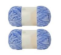 Jarsense 2pcs*100g Chenille Yarn for Crocheting Bulky Soft Velvet Yarn for Knitting, Super Bulky 100g for Crochet Weaving Craft (Sky Blue)