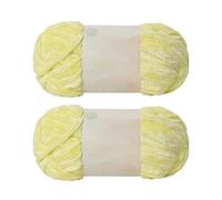 Jarsense 2pcs*100g Chenille Yarn for Crocheting Bulky Soft Velvet Yarn for Knitting， Super Bulky 100g for Crochet Weaving Craft (Light Yellow)