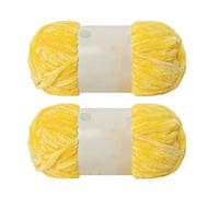 Jarsense 2pcs*100g Chenille Yarn for Crocheting Bulky Soft Velvet Yarn for Knitting， Super Bulky 100g for Crochet Weaving Craft (Yellow)