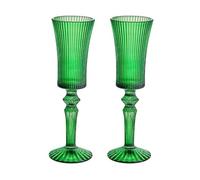 Jarsense 2PCS Glasses 140ml Tall Champagne Glasses Vertical Cocktail Glasses for Banquet Party Wedding Party Restaurant (Dark-Green)