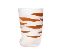 Jarsense 300ml Frosted Glass Cup Cartoon Cat's Paw Glass Household Milk Cup Water Cup for Home Office School(B)