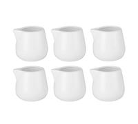 Jarsense 6Pcs Mini Ceramic Milk Jug, 100ml Creamer Pitchers Sauce Cup Syrup Server Custard Jug Without Handle for Milk Coffee Cream Sauce - White