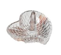 Jarsense Clear Crystal Ring Tray, Glass Storage Jewelry Storage Tray, Necklace Ring Earring Display Stand(Heart A)