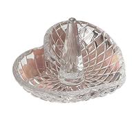 Jarsense Clear Crystal Ring Tray, Glass Storage Jewelry Storage Tray, Necklace Ring Earring Display Stand(Heart B)