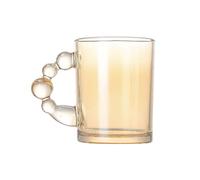Jarsense Glass Latte Mug 330ml Creative Mug Vintage Coffee Mug with Handle Suitable for Latte Milk Cappuccino Water (Amber)