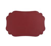 Jarsense Placemat PVC Washable Table Runner Crimped Irregular Rectangular Placemat Water and Oil Resistant for Kitchen, Table, Dining Room and Home (Burgundy)