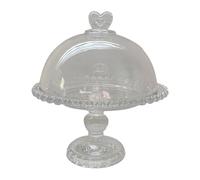 Jarsense Transparent Glass Cake Stand, Crystal Cake Dessert Fruit Plate with Domed Lid, Footed Cake Set for Birthday Party, Wedding