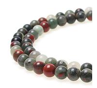JARTC Natural African Bloodstone Beads Gemstone Smooth Round Loose Beads 6mm Approxi 15.5 inch for Jewelry Making