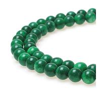 JARTC Natural Dark Green Chalcedony Round Loose Bead Bracelet Necklace Earrings Making Jewelry Craft Finding Handmade Material 15" (4mm)
