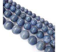JarTc Natural Round Blue Coral Stone Beads for DIY Jewellery Making Bracelet Necklace 15" (6mm)